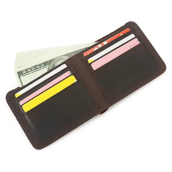 Crazy Horse Leather Men's Wallet Fashionable Unisex