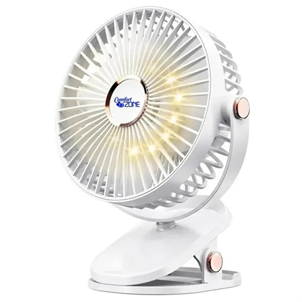 Clip-on Battery Operated Fan with LED Lights