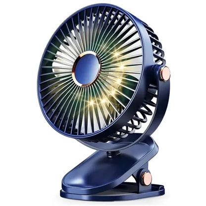 Clip-on Battery Operated Fan with LED Lights