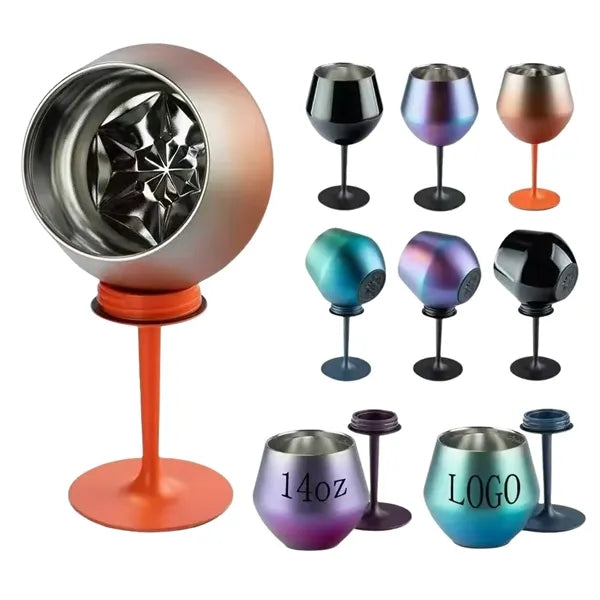 400ML Wine Glass with Stainless Steel Base