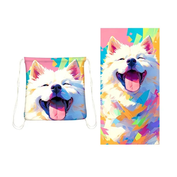 Microfiber Beach Towel Cinch Backpack