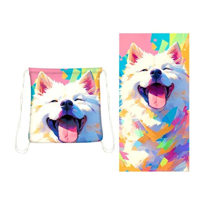 Microfiber Beach Towel Cinch Backpack