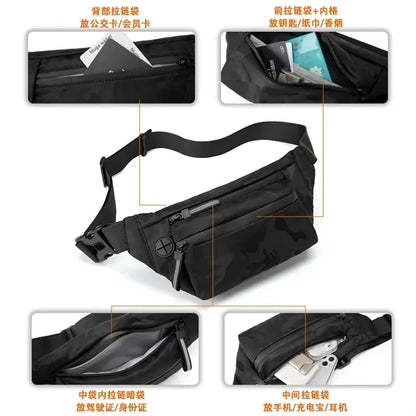 Men's Black Sling Chest Bag