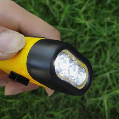 Solar Powered Hand Crank Flashlight with Emergency Features