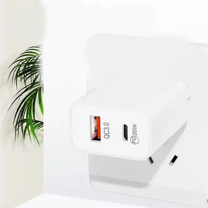 Dual Port  20W PD Quick Charger for Fast Charging