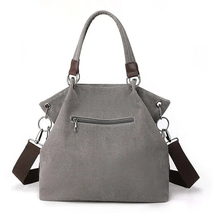 Women's Canvas Hobo Tote Bag - Black/White