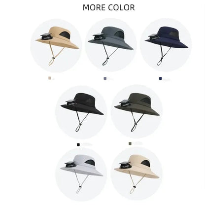 Sun Hat with Fan Solar Power