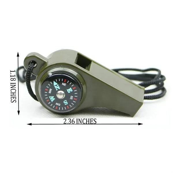 Multi-Function Whistle with Compass and Thermometer