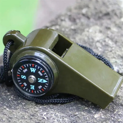 Multi-Function Whistle with Compass and Thermometer