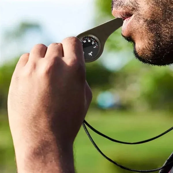 Multi-Function Whistle with Compass and Thermometer