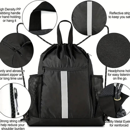 Sports Gym Drawstring Backpack Bag