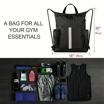 Sports Gym Drawstring Backpack Bag