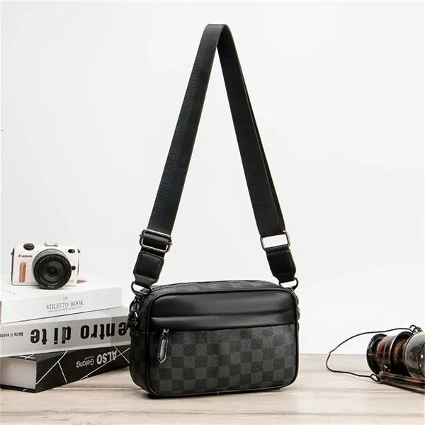 Men's 8in Grid Crossbody Shoulder Bag