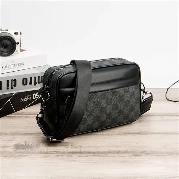 Men's 8in Grid Crossbody Shoulder Bag