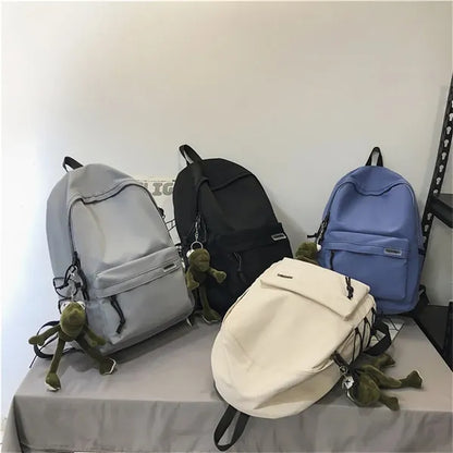17.7in College Backpack with Green Frog Pendant