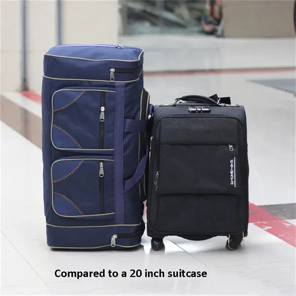 80L Men's Super Large Travel Duffel - Black/Blue/Green