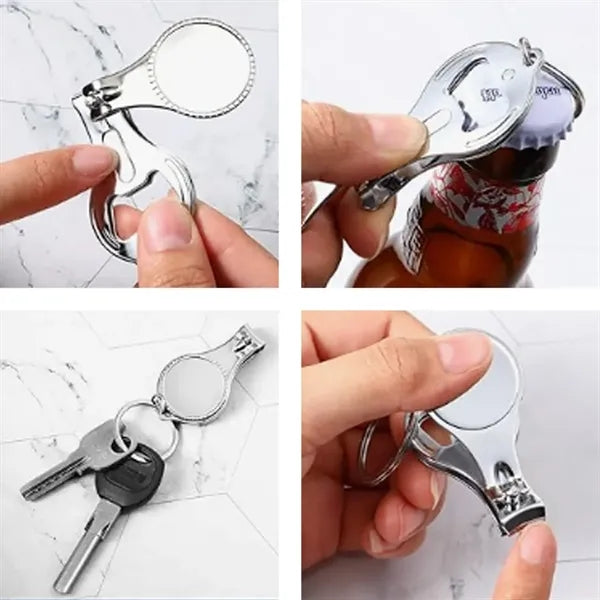 Metal Nail Clipper Keychain with Custom Logo Area