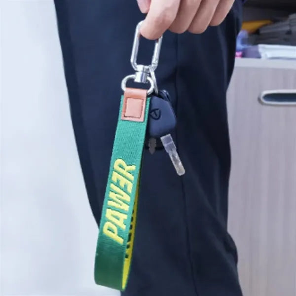 Custom Fabric Wrist Strap Keychain with Metal Hook