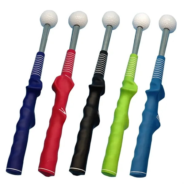 Golf Swing Trainer Aid with Grip Guide and Practice Ball