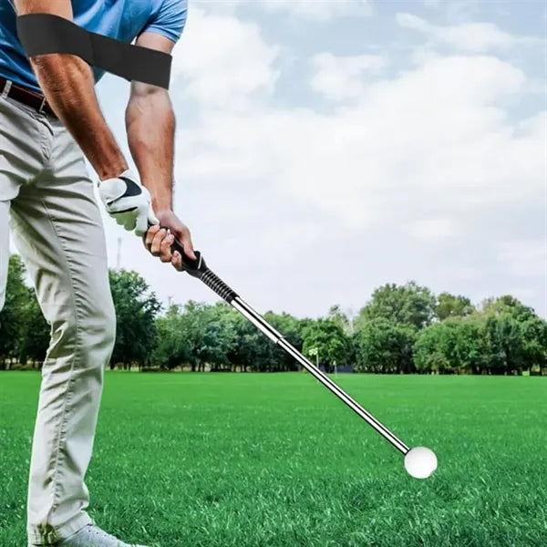 Golf Swing Trainer Aid with Grip Guide and Practice Ball