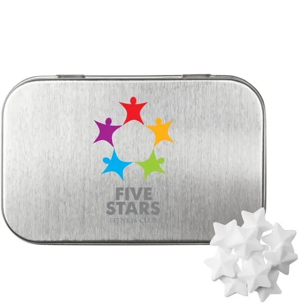 Rectangular Tin with Star Shaped Mints