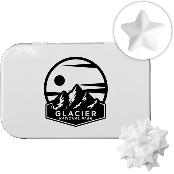 Rectangular Tin with Star Shaped Mints