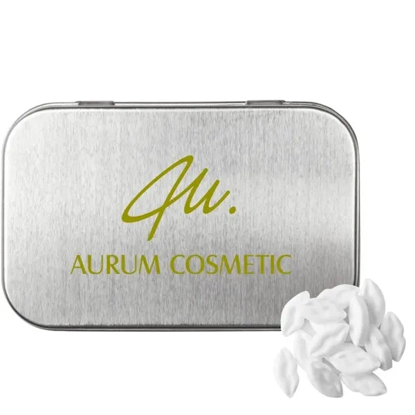 Rectangular Tin with Lip Shaped Mints