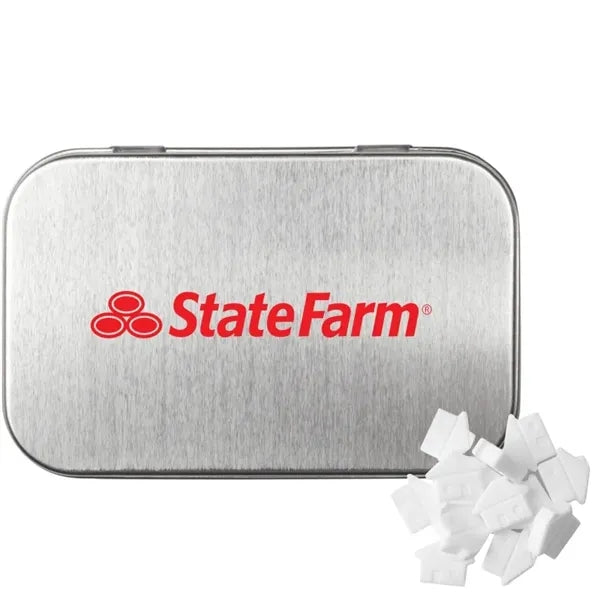 Rectangular Tin with House Shaped Mints