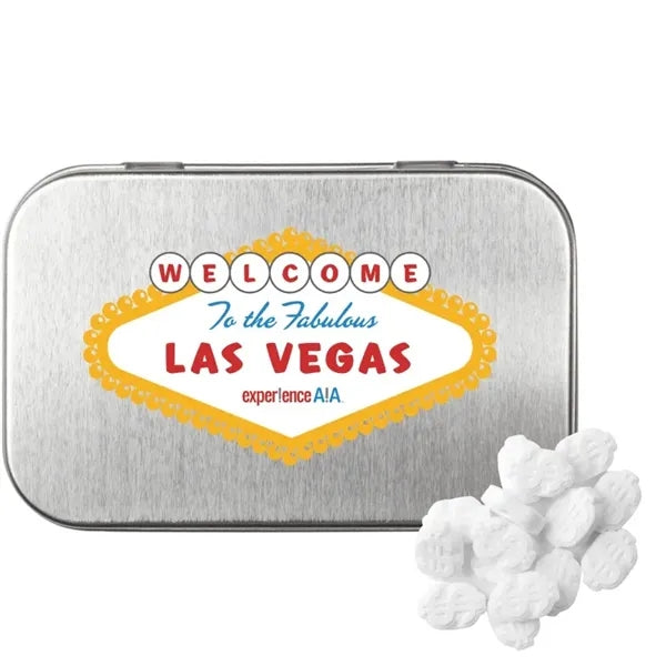 Rectangular Tin with Dollar Sign Shaped Mints