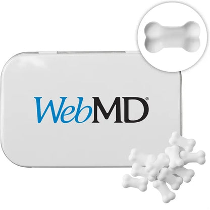 Rectangular Tin with Bone Shaped Mints