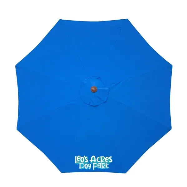 9' Wood Look Tilting Market Umbrella Kit (1 Imprint)