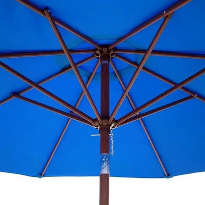 9' Wood Look Tilting Market Umbrella Kit (1 Imprint)
