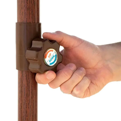 9' Wood Look Tilting Market Umbrella Kit (1 Imprint)