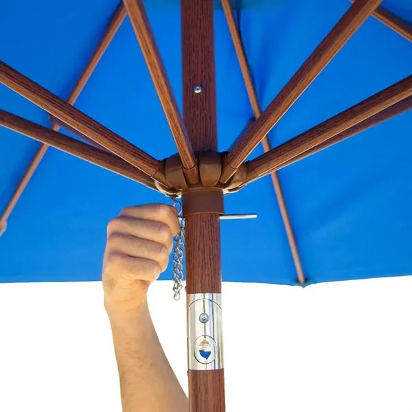 9' Wood Look Tilting Market Umbrella Kit (1 Imprint)