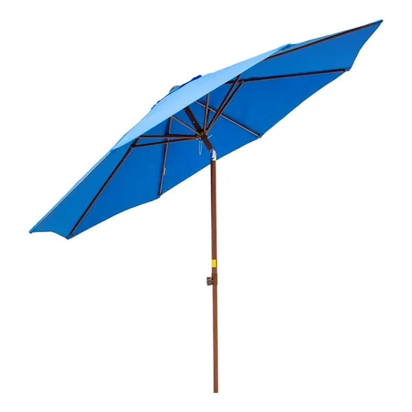 9' Wood Look Tilting Market Umbrella Kit (1 Imprint)