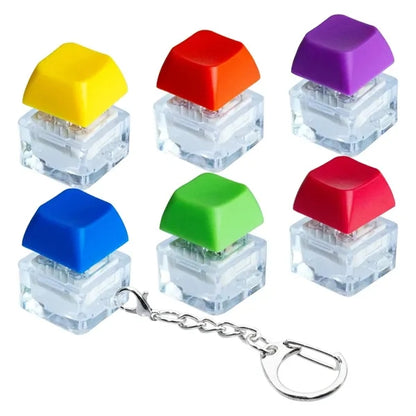 Multicolor Decompression Button Square Metal Zipper Keychain