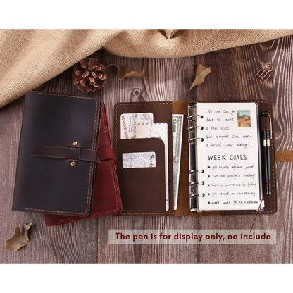 Leather Multi-Functional Zipper Retro Loose Leaf Book Diary