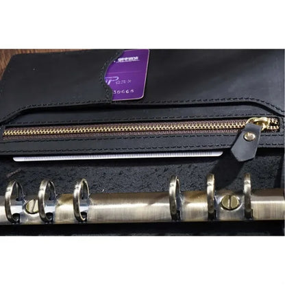 Leather Multi-Functional Zipper Retro Loose Leaf Book Diary