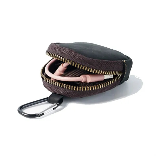 Genuine Cowhide Detachable Hook Large Small Pocket Coin Bag