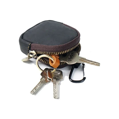 Genuine Cowhide Detachable Hook Large Small Pocket Coin Bag