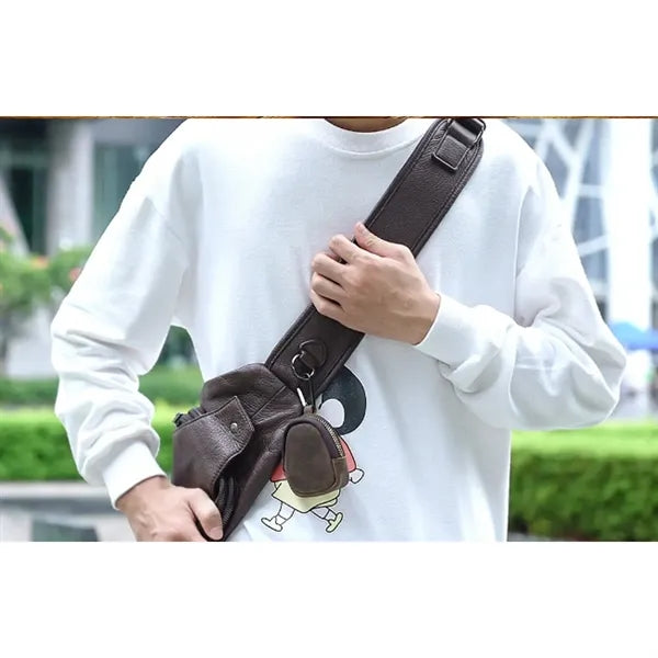 Genuine Cowhide Detachable Hook Large Small Pocket Coin Bag