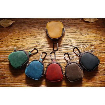 Genuine Cowhide Detachable Hook Large Small Pocket Coin Bag
