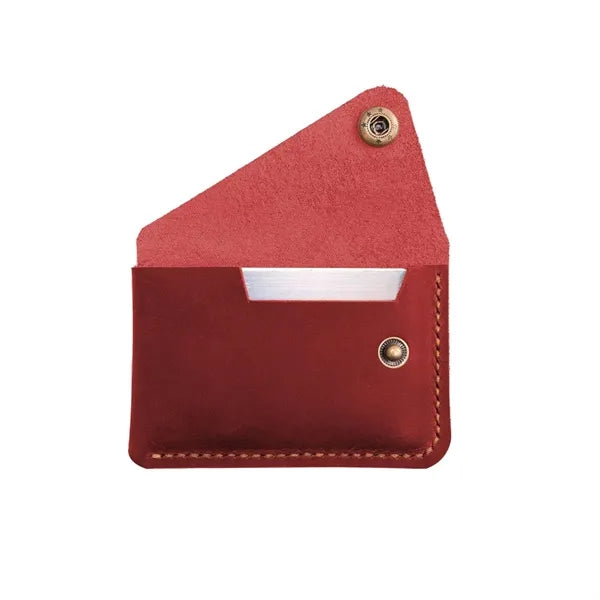 Square Top Layer Cowhide Creative Snap Button Coin Purse