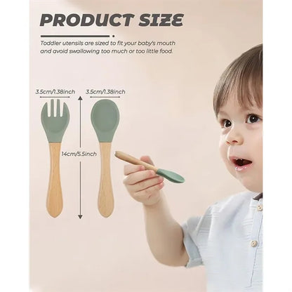 Silicone Safe Baby Tableware Spoon