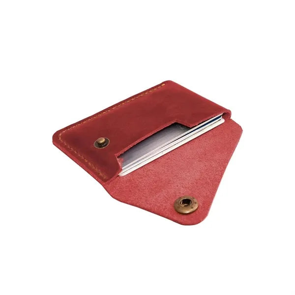 Crazy Horse Leather Button Coin Purse