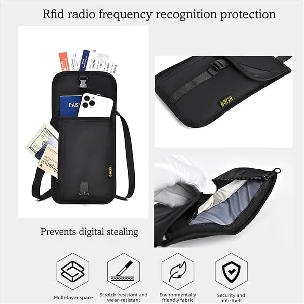 Small Crossbody Travel RFID Passport ID Purse Sling Bag