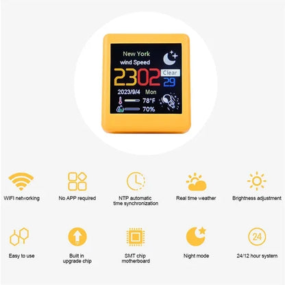 Mini Waterproof Square Smart Weather Clock Desktop Ornament