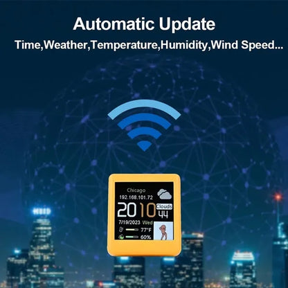 Mini Waterproof Square Smart Weather Clock Desktop Ornament