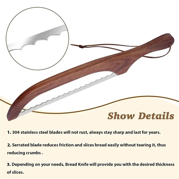 Stainless Steel Wood Saw Anti-Bend Bread Knife Slicer