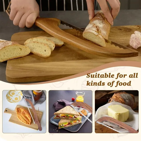 Stainless Steel Wood Saw Anti-Bend Bread Knife Slicer